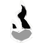Honest Rogue Games Logo which is the shape of a black flame.